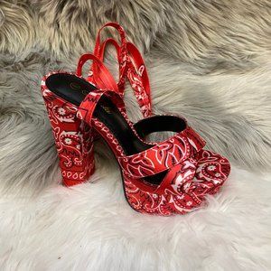 Ruby Red Bandana heels